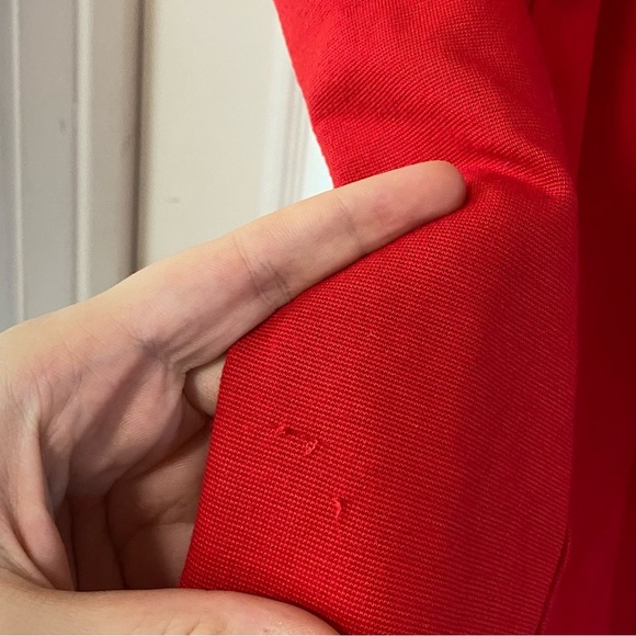 Milly Red Short Sleeve Belted Pencil Dress - Picture 8 of 9